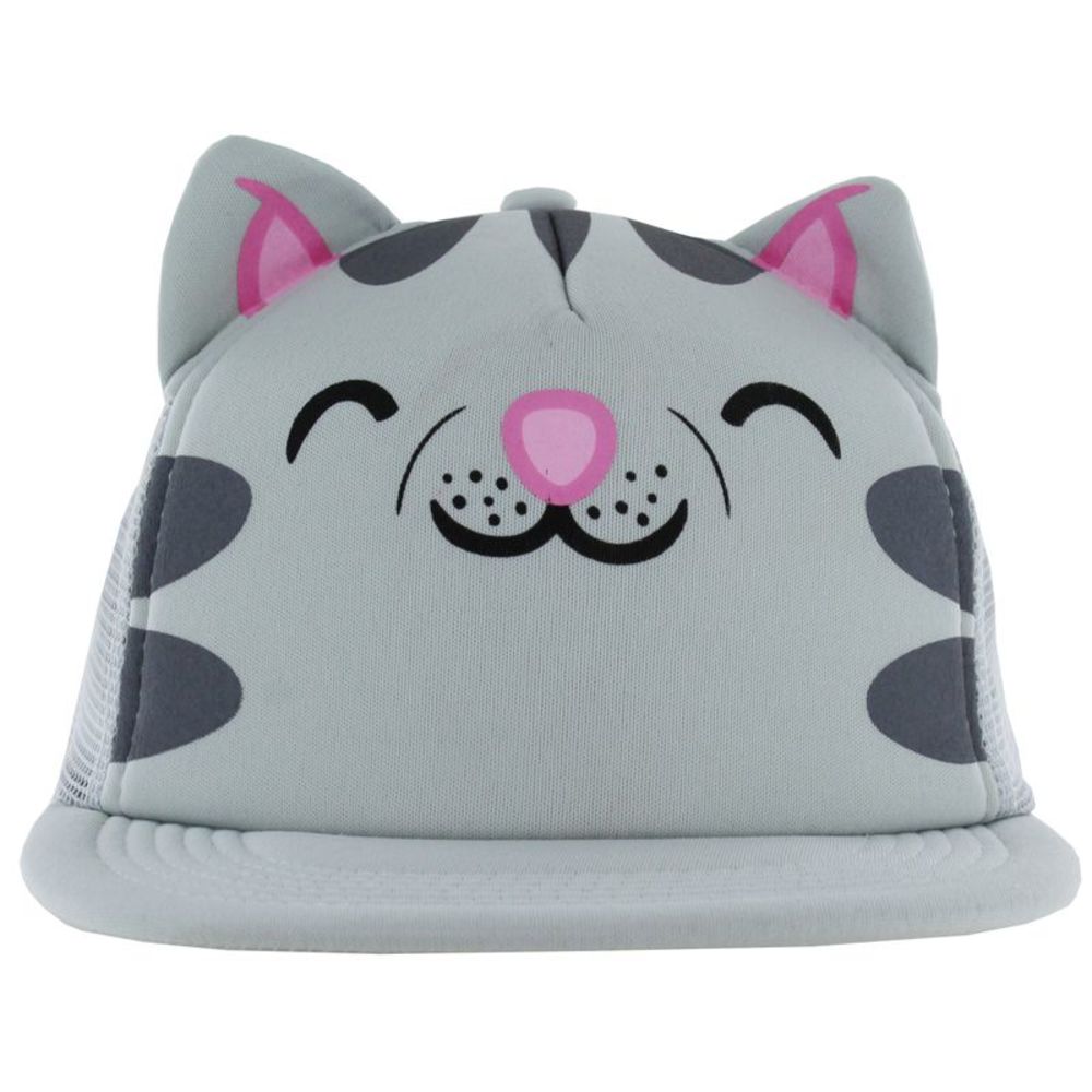 Big Bang Theory Soft Kitty Trucker Snapback Hat (Grey, Adjustable)